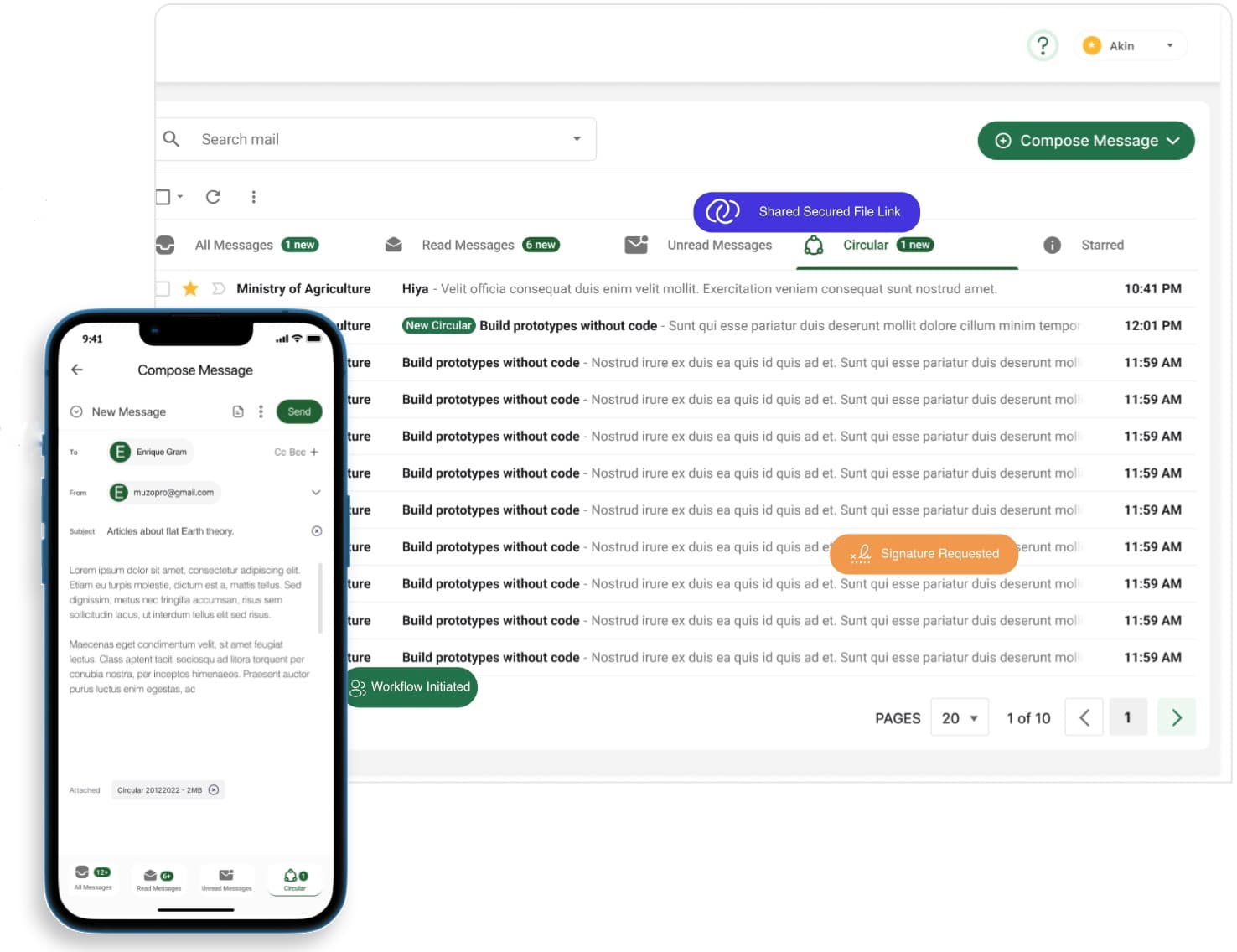 Gov InMail section image